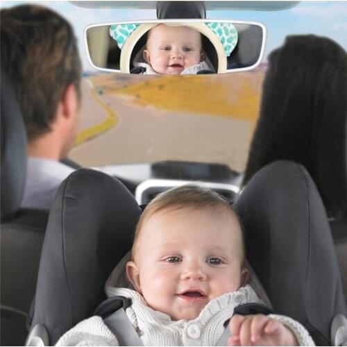 Baby Car Seat Stuffed Plush Toys Animal Mirror Rearview Toddler Mobile Rattle Infant Hanging Backseat Toy Newborn 0~12 Months