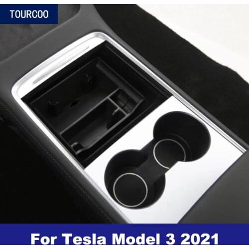 For Tesla Model 3 2021 Car Center Console Stowing Tidying Box Interior Armrest Storage Box