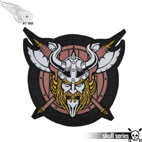 Hot sale! Fashion AXE PATCH Embroidered Patches for Full Back Size of Jackets Motorcycle Biker Patch 30CM Free Shipping