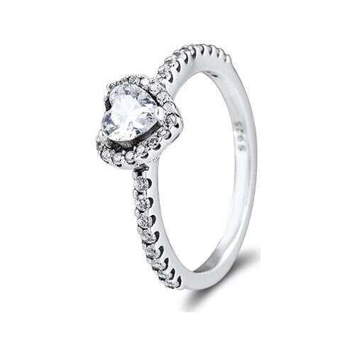 Rings silver 925 original Elevated Heart Ring For Woman Jewelry Making Fashion European Rings Silver Jewelry