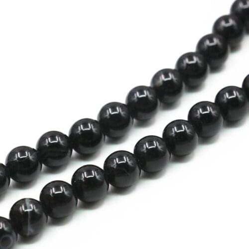 6 8 10 12mm Veins Agates Stone Onyx Round Black Natural Carnelian Loose Beads DIY Necklace Bracelet Jewelry Making 15inch A375