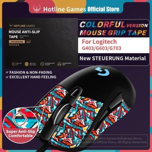 Hotline Games Mouse Grip Tape for Logitech G403 / G603 / G703 Gaming Mouse Anti-slip Tape [Color-Battel Fire]