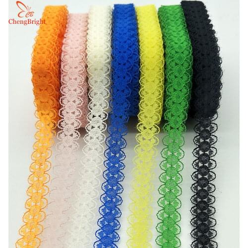 ChengBright 10 Yards Lace Ribbon White Lace Trim DIY Embroidered Net lace trimmings for sewing Decoration African Lace Fabric