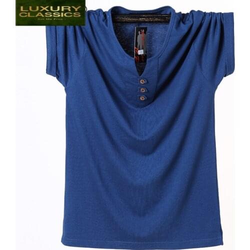 Summer Mans T-shirt 2021 Cotton Vneck Mens Shirt Tops Tee Short Sleeve Tshirt Plus Size 6XL 7XL 8XL Fitness Clothing 88