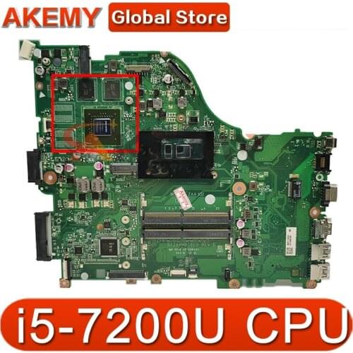 Akemy Laptop Mainboard For ACER Aspire E5-575 i5-7200U Motherboard DAZAAMB16E0 SR2ZU N16S-GT1-KA-A2 DDR4