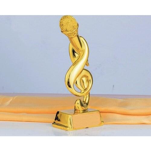 Customized Voice Cup Trophy 20cm(7.8 Inches) Height Music Award Microphone Shape Singing Craft Souvenirs Home Decoration