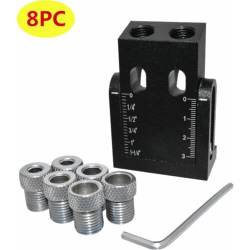 Woodworking Guide Positioner Kit Oblique Hole Locator Positioner Drilling Bits Jig Clamp Woodworking Kit 15 Angle