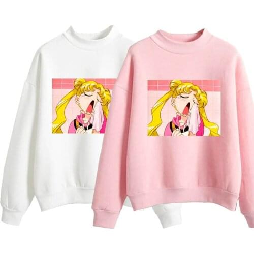 New Style for Autumn and Winter Candy Color Lovers Weeping Pretty Girl Warrior Printed Pattern All-match Cool Collar