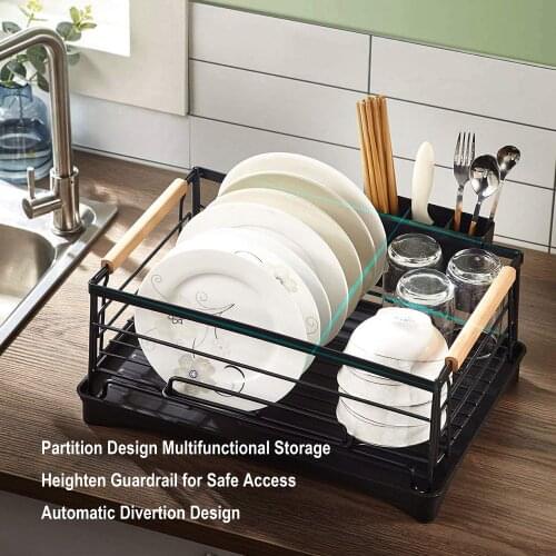 2021 Stainless Steel Single Layer Dish Rack kitchen sink dish drainer Drying Plate Shelf Sink Knife Fork Container Accessory