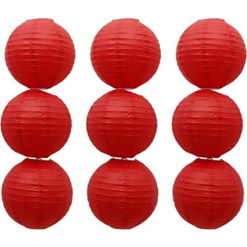 Wholesale 10 Pieces Red Round Chinese Paper Lantern Lampion Party Festival Supplies Wedding Christmas Birthday Home Decoration