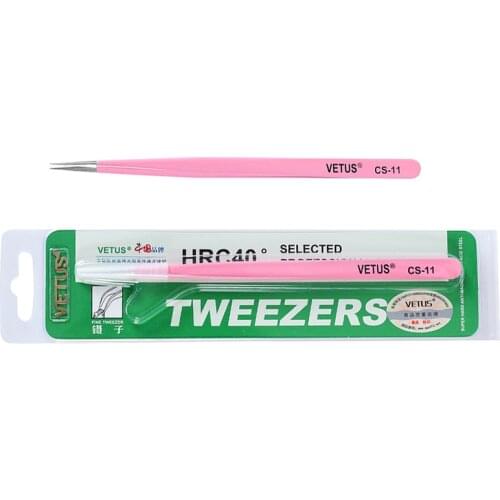 Makeup Professional Eyelash Tweezers 3D Volume Eyelash Extension Tweezer Fan Lash Eyebrow Tweezers VETUS Pink Color