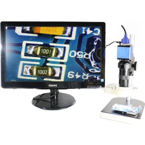 Full set VGA Industrial Video digital Microscope Camera +130X C-Mount Lens For soldering PCB SMD SMT Repair Inspection Tool