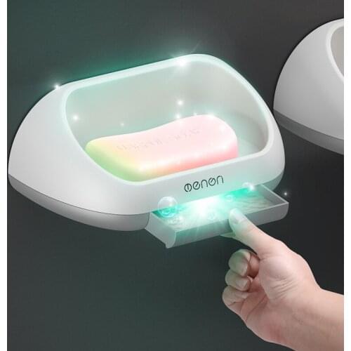 Portable Soap Dishes Stand Shower Soap Holder Plastic Storage Rack For Bathroom Drain Pan Design Bathroom Accessories Sets