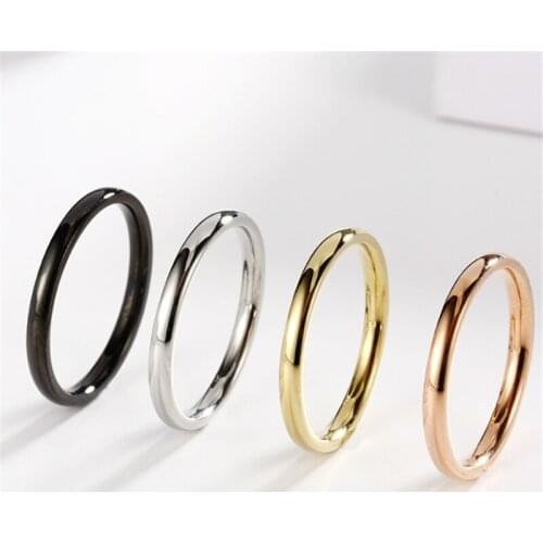 Simple Stainless Steel Couple Ring Wedding Jewelry Girl Titanium Steel Ultra-fine Glossy Ring Not Fade