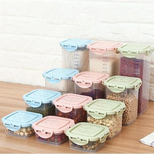 1PCS Clear Food Storage Container Plastic Pantry Storage Container Kitchen Food Jar Transparent Storage Jar kitchen Storage Box