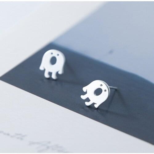 Real 925 Sterling Silver Geometric Stud Earrings For Fashion Women Party Punk Fine Jewelry Minimalist Accessories Gift