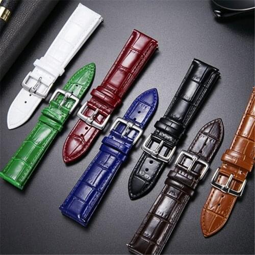 BINLUN Watch Strap for Womens Watches Mens Genuine Leather Watch Band 12mm 14mm 16mm 20mm 23mm Pulseira correa Replacement Strap