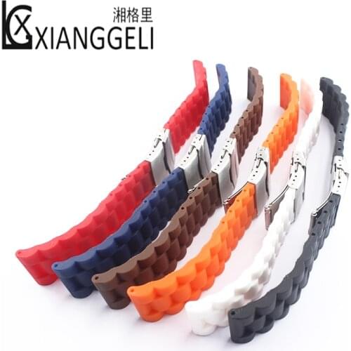 Silicone Strap Folding Buckle Strap Watch Accessories 22mm24mm Universal Brand Watch Outdoor Sports Dive Climbing Watch Band