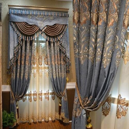 Luxury European-style High-end Luxury Atmospheric Curtains Living Room Bedroom Floor-to-ceiling Windows Blackout Curtains Custom