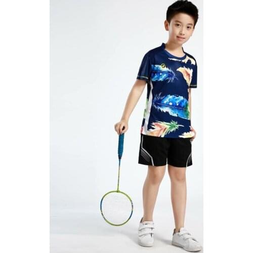 Sportswear Children Tennis Clothes Boy Sports Shirt , Sports Children Table Tennis Sets Girl , Quick Dry Badminton Clothes