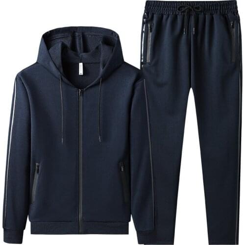 Tracksuit Mens Set Sportswear Hooded Zipper Jacket+Pants Fashion Brand Autumn and Winter Streetwear Two-Piece Sportsuit Men