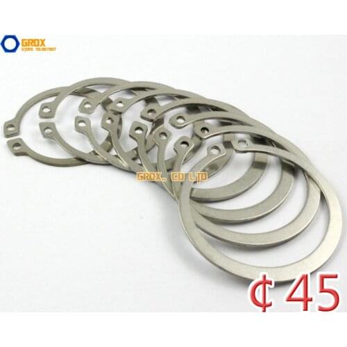 20 Pieces 45mm 304 Stainless Steel External Circlip Snap Retaining Ring