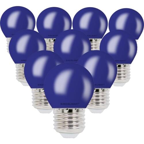 10pcs Blue LED Bulb E27 B22 1W 120V 240V G45 Color RGB LED Lamp Holiday Christmas Party Decor Global Light For Home Lighting