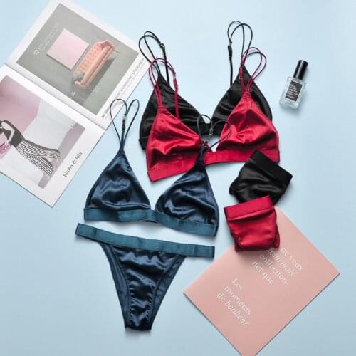 Thin bras and underpants breathable no steel ring lingerie briefs beauty back sexy flat chest small chest seamless bra set