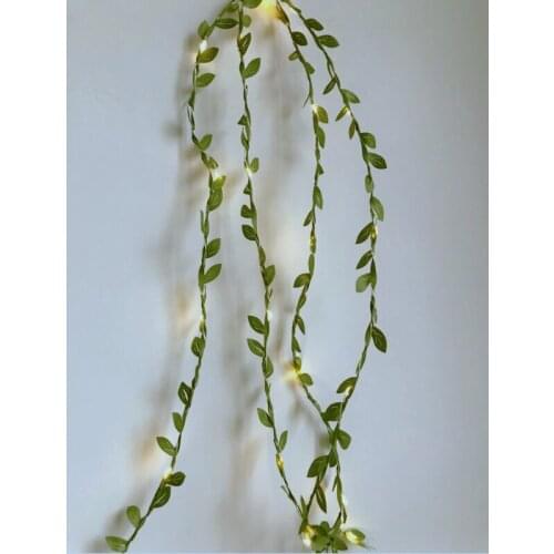 5M Outdoor 50LED Leaf Twine fairy string lights with battery operate for rustic wedding Holiday Party Event Decoration
