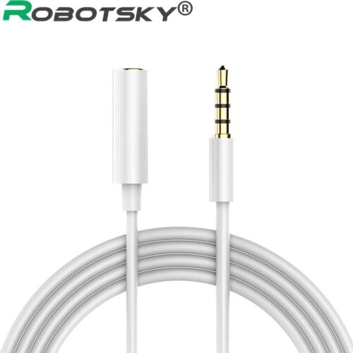 Robotsky Universial 3.5mm Audio Extension Cable 4-pole Male to Female Headphone Extension Code for Mp3 Phone Tablet Desktop