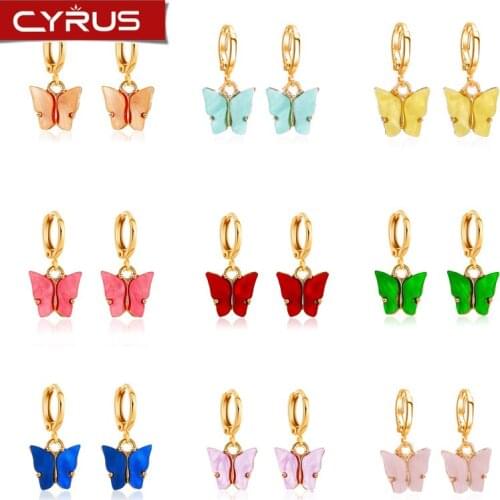 Korean Butterfly Dangle Earrings Women Fashion Color Acrylic Drop Earrings Luscious Boho Jewelry Accessories for girl gift 2020