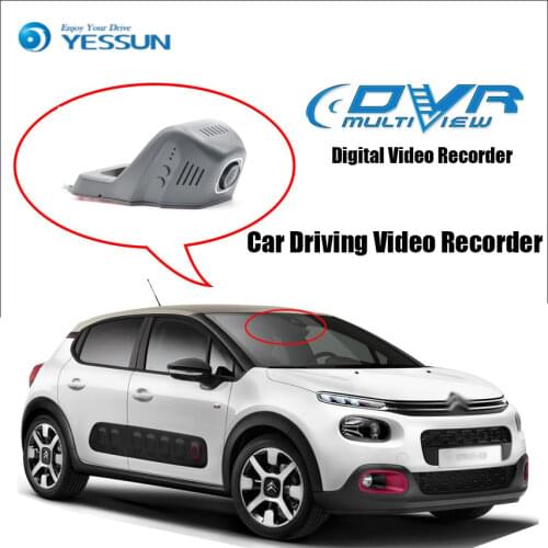 YESSUN for Citroen C3 Car Driving Video Recorder DVR Mini Control APP Wifi Camera Registrator Dash Cam Original Style