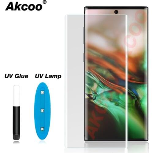 Akcoo Note 10 Screen Protector Full Cover UV Glass Protecive film for Samsung Galaxy S8 9 Plus 10e note 8 9 5G tempered glass