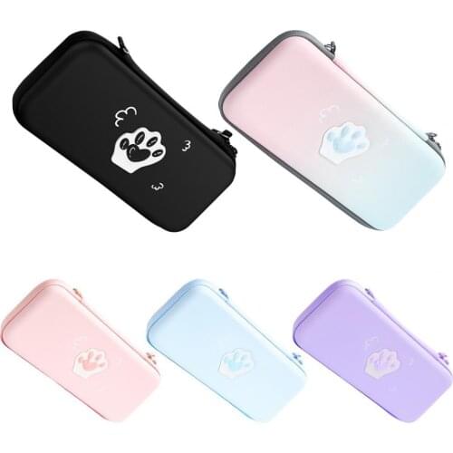 Protective Bag Wear-resistant Dust-proof Cat Paw Pattern Game Console Storage Pouch for Switch/Switch Lite Games Accessories