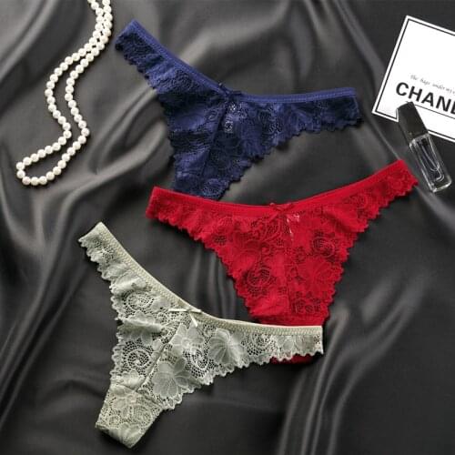 Women Lingerie G String Lace Underwear Female Sexy Thong Hollow out Panties Hot Sale Transparent Knickers Free Shipping