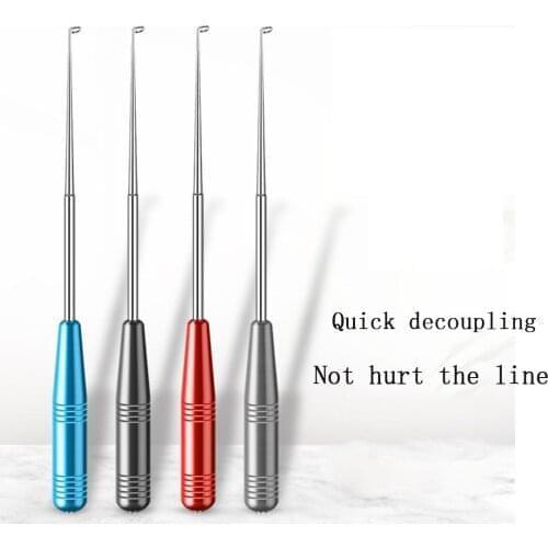 1PC Stainless Steel Hook Remover Anti-slip Aluminum Handle Fishhook Detacher Magnetic Tail Hook Puller Fishing Hook Remover Tool