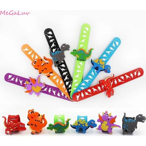 1PC Cartoon Dinosaur Rubber Bangle Bracelet Childrens Day Birthday Decor Kids Gift Baby Shower Boy Event Dinosaur Party Favors