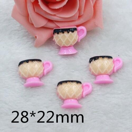 10pcs/lot flat back resin foods cup DIY resin cabochons accessories