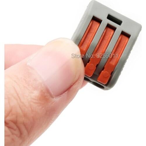 10PCS Push Wire Connector Lever Terminal Block PCT-213 222-413 3 Pin Universal Compact Connectors Terminals gray