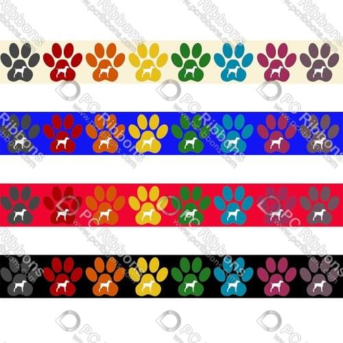 16-75MM Cartoon Paw Printed Grosgrain Polyester Ribbon 50 Yards Gift Wrapping Diy Bows Wedding Drections Ribbons