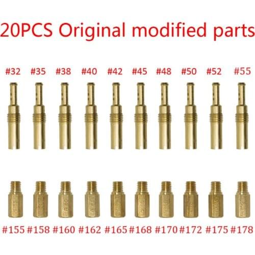 20 Pcs Carburetor Main Jet Kit with Slow/Pilot Jet Set Replacement for GY6 CVK