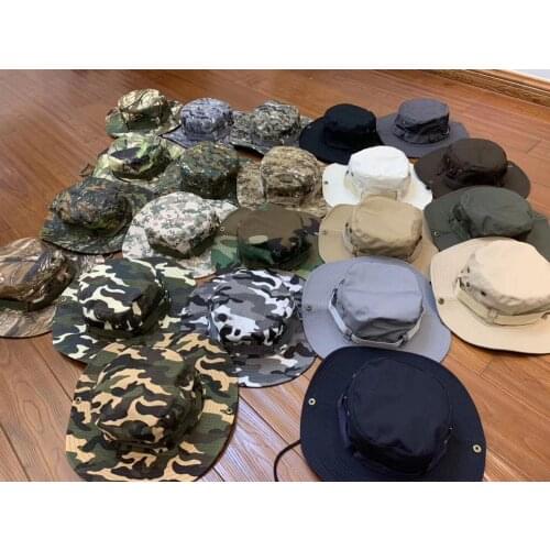 2020 Camouflage Tactical Cap Military Boonie Hat US Army Caps Camo Men Outdoor Sports Sun Bucket Cap Fishing Hiking Hunting Hats