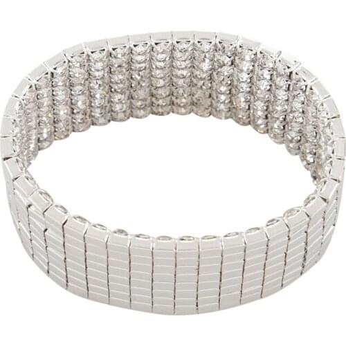 27mm Silver Plated Bracelet Bangle Rhinestone Jewelry