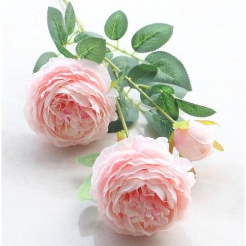 3 flowers Common Peony artificial flower emboitement cabbage rose wedding celebration ornament LX9366
