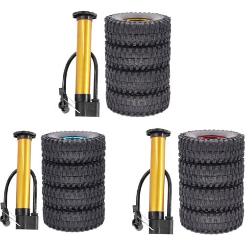4x Wheel Tyres Rubber Tires RC Accessory RC Car Parts Upgrade Parts 12mm HEX Wheel Rim Hub for SCX10 TRX4