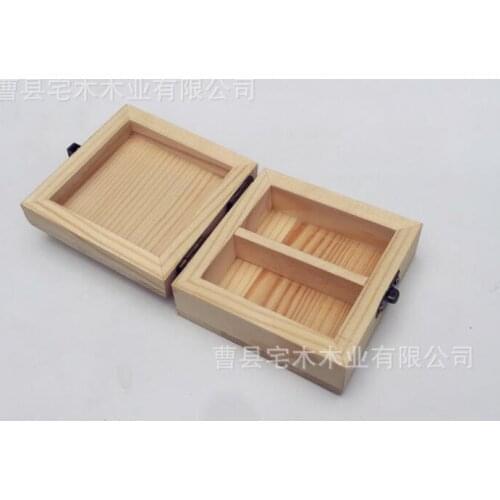 50PCS 2 Compartments Eco-Friendly Solid Wood Essential Oil Bottles Storage Box Packing Wooden Box Storage Box