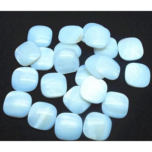 30pcs shell beads cabochons square shape size 18x18mm white colors for jewelry or craft mosaic decorations new arrival just for