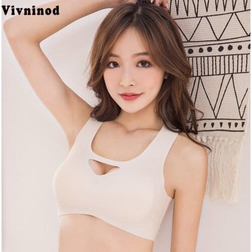 Wire Free Super Soft Push Up Sleep Bra Women Underwear Seamless Ice Silk Bra Seamless Bra 95C Back Hollow Out Sexy Bra For Women