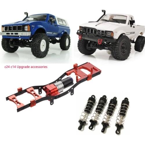 RC Truck Car Modification Parts For WPL C14 C24 C24-1 Upgrade Metal shock absorber Frame bottom modification upgrades