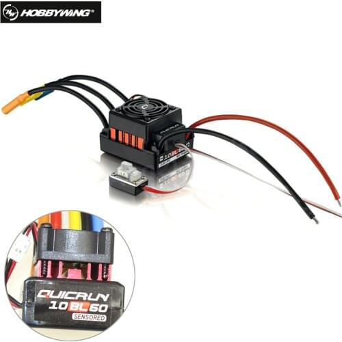 Original Hobbywing QUICRUN 10BL60 Sensored 60A 2-3S Lipo BEC Speed Controller Brushless ESC for 1/10 1/12 RC Car